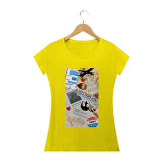 Nome do produto Camiseta Feminina Vermelho Branco e Sangue azul  - History