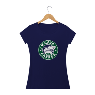 Nome do produto Camiseta Feminina Cats - I Love Cats & Coffee