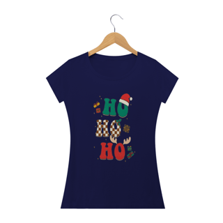 Nome do produto Camiseta Feminina Natal - Ho Ho Ho