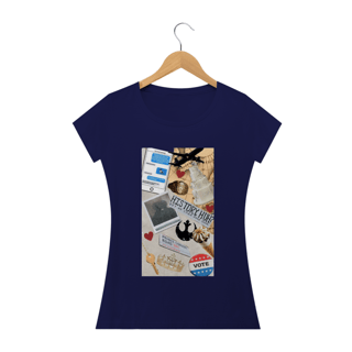 Nome do produto Camiseta Feminina Vermelho Branco e Sangue azul  - History