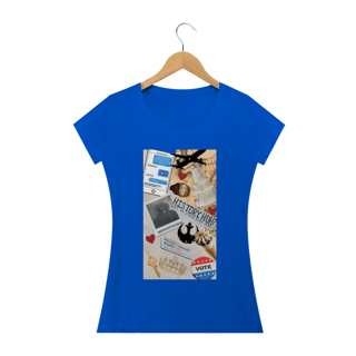 Nome do produto Camiseta Feminina Vermelho Branco e Sangue azul  - History