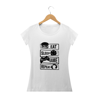 Nome do produto Camiseta Feminina Gamer - Passo a passo