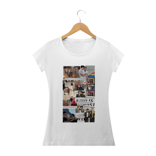 Camiseta Feminina Vermelho Branco e Sangue azul 