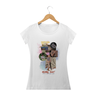 Camiseta Feminina Vermelho Branco e Sangue azul - HUH?