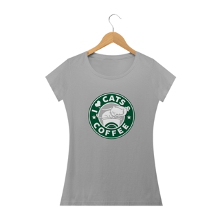 Nome do produto Camiseta Feminina Cats - I Love Cats & Coffee