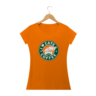 Nome do produto Camiseta Feminina Cats - I Love Cats & Coffee