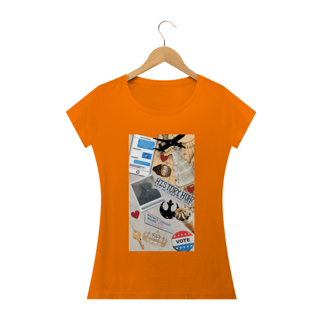Nome do produto Camiseta Feminina Vermelho Branco e Sangue azul  - History