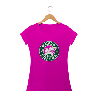 Nome do produto Camiseta Feminina Cats - I Love Cats & Coffee