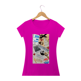 Nome do produto Camiseta Feminina Vermelho Branco e Sangue azul  - History