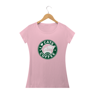 Nome do produto Camiseta Feminina Cats - I Love Cats & Coffee