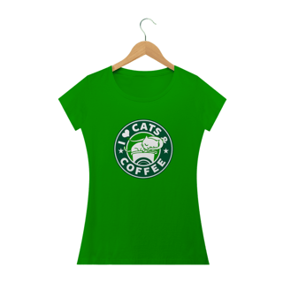 Nome do produto Camiseta Feminina Cats - I Love Cats & Coffee