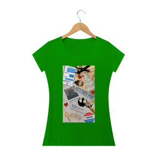 Nome do produto Camiseta Feminina Vermelho Branco e Sangue azul  - History