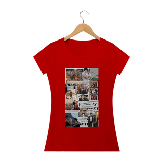 Nome do produto Camiseta Feminina Vermelho Branco e Sangue azul 