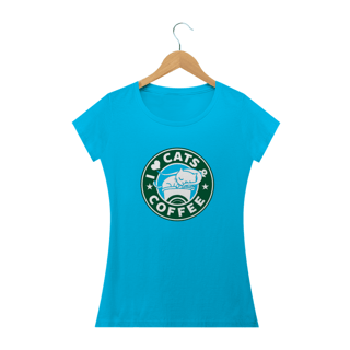 Nome do produto Camiseta Feminina Cats - I Love Cats & Coffee