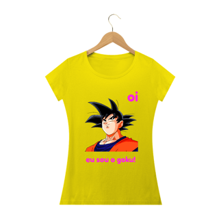 Nome do produto camiseta feminina '' oi eu sou o goku ''