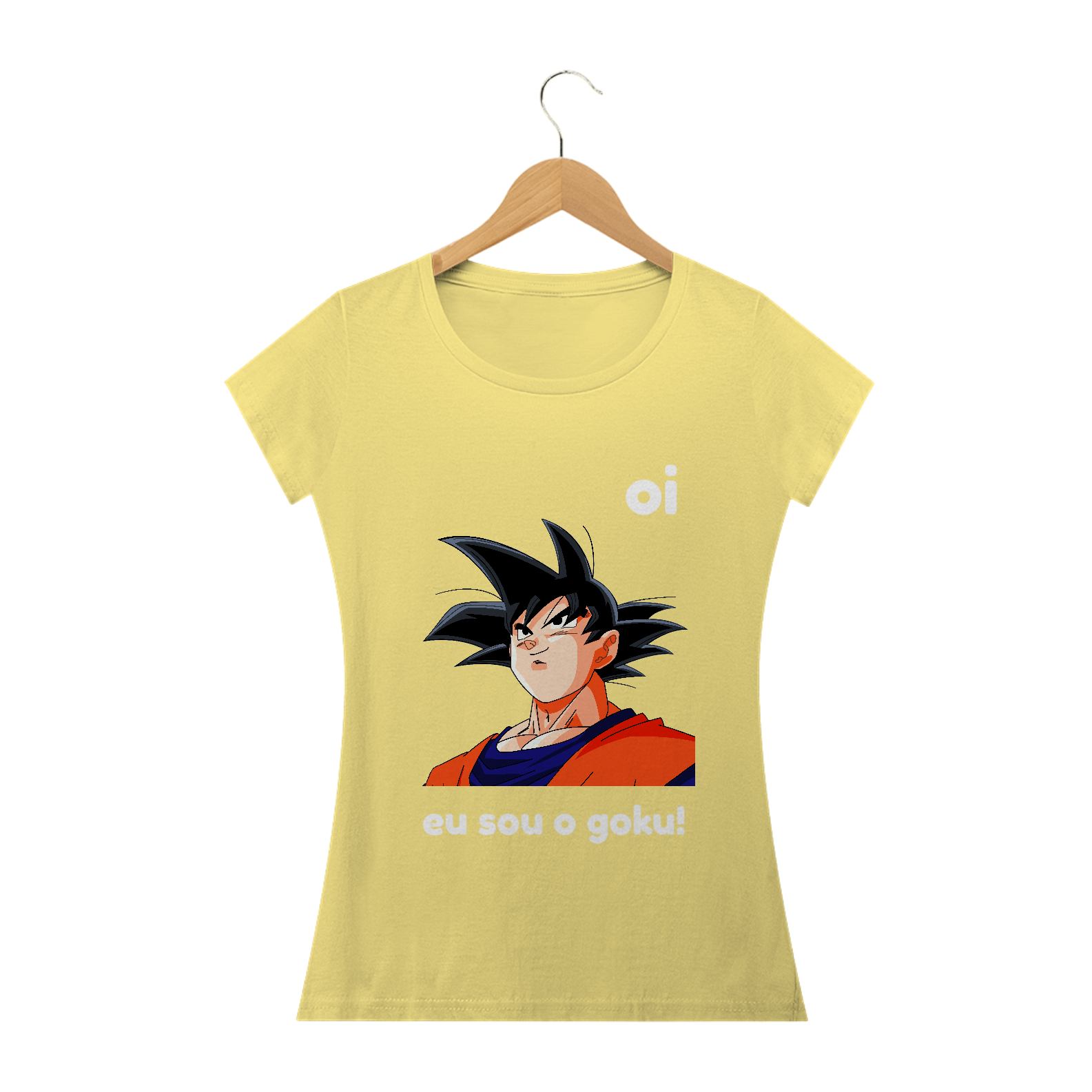 camiseta feminina estonada '' oi eu sou o goku ''