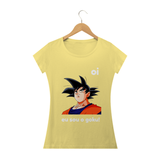 camiseta feminina estonada '' oi eu sou o goku ''