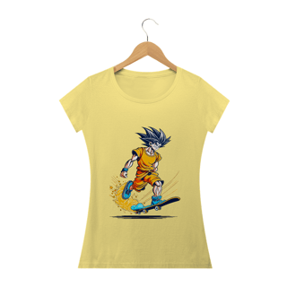 Nome do produto camiseta estonada feminina goku skaetboard