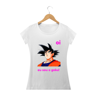 Nome do produto camiseta feminina '' oi eu sou o goku ''