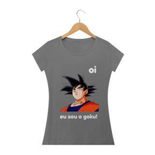 Nome do produto camiseta feminina estonada '' oi eu sou o goku ''