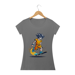Nome do produto camiseta estonada feminina goku skaetboard