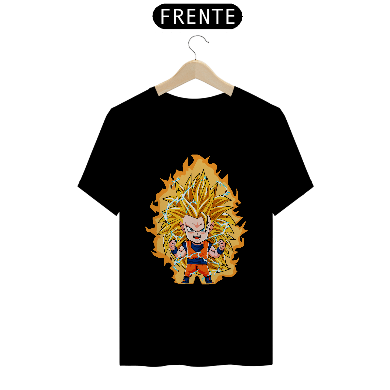 camiseta t-shirt quality goku ss3 chibi