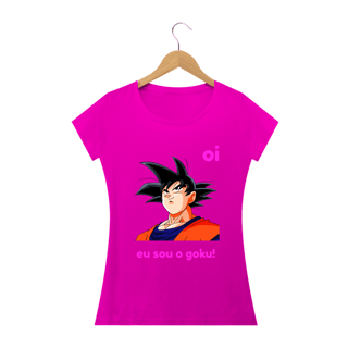Nome do produto camiseta feminina '' oi eu sou o goku ''
