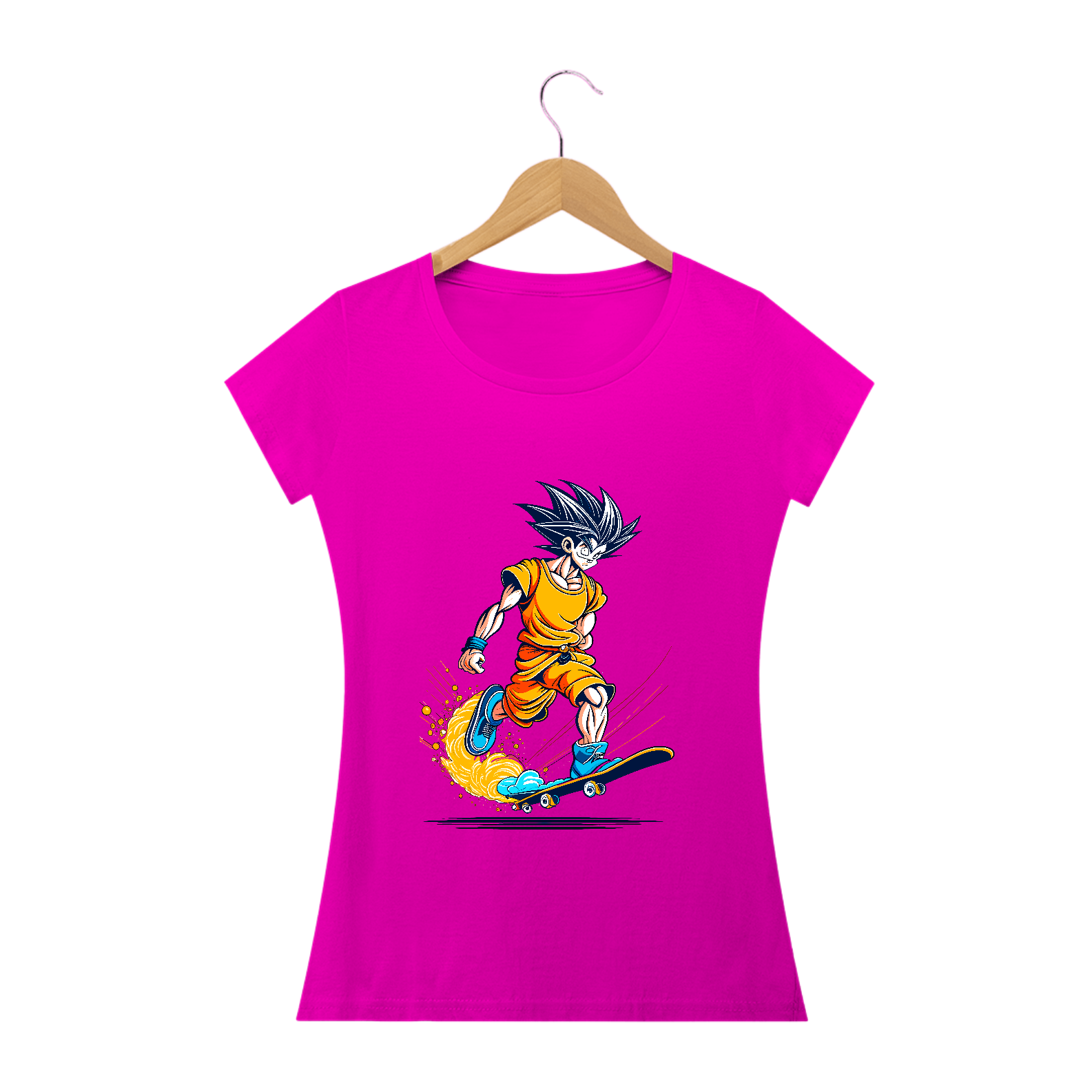 camiseta feminina goku skaetboard