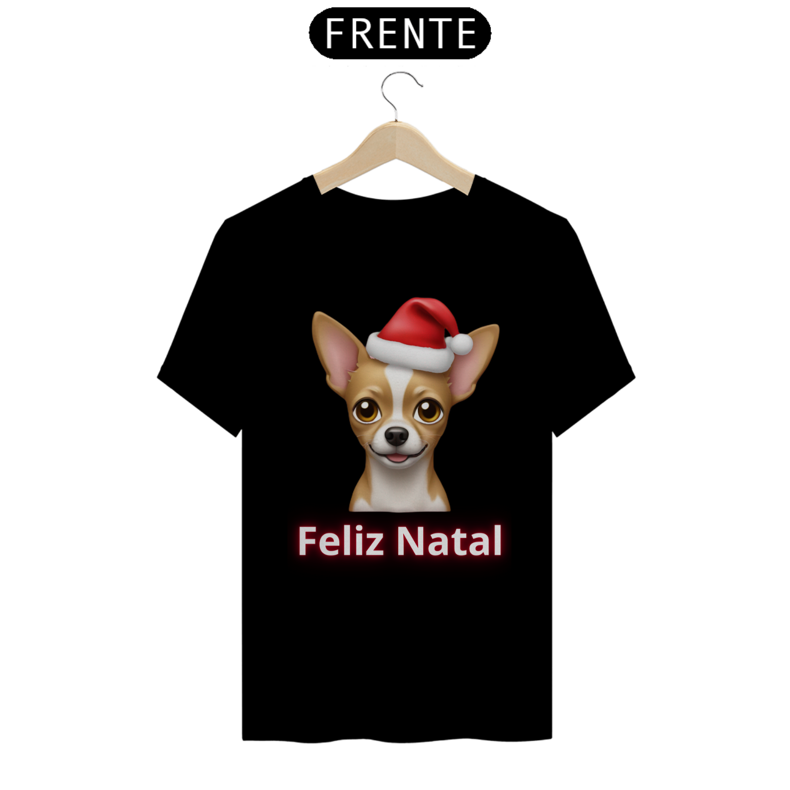 Camisa Feliz Natal (Emoji chihuahua)