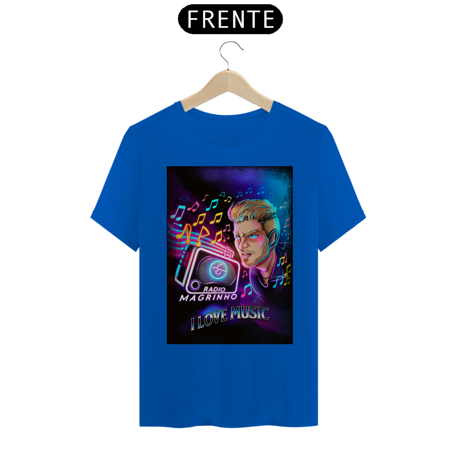 T-Shirt Quality Rádio Magrinho I Love Music