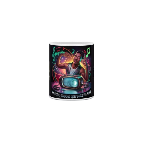 Caneca Rádio Magrinho Tocando Tudo o Que Toca em Você