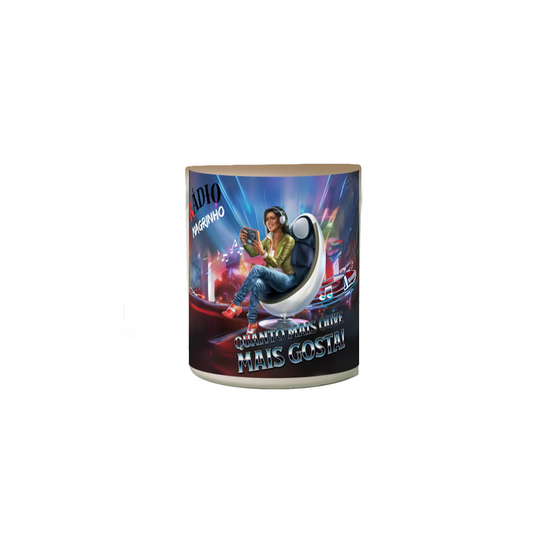 Caneca Mágica Rádio Magrinho Quanto Mais Ouve Mais Gosta