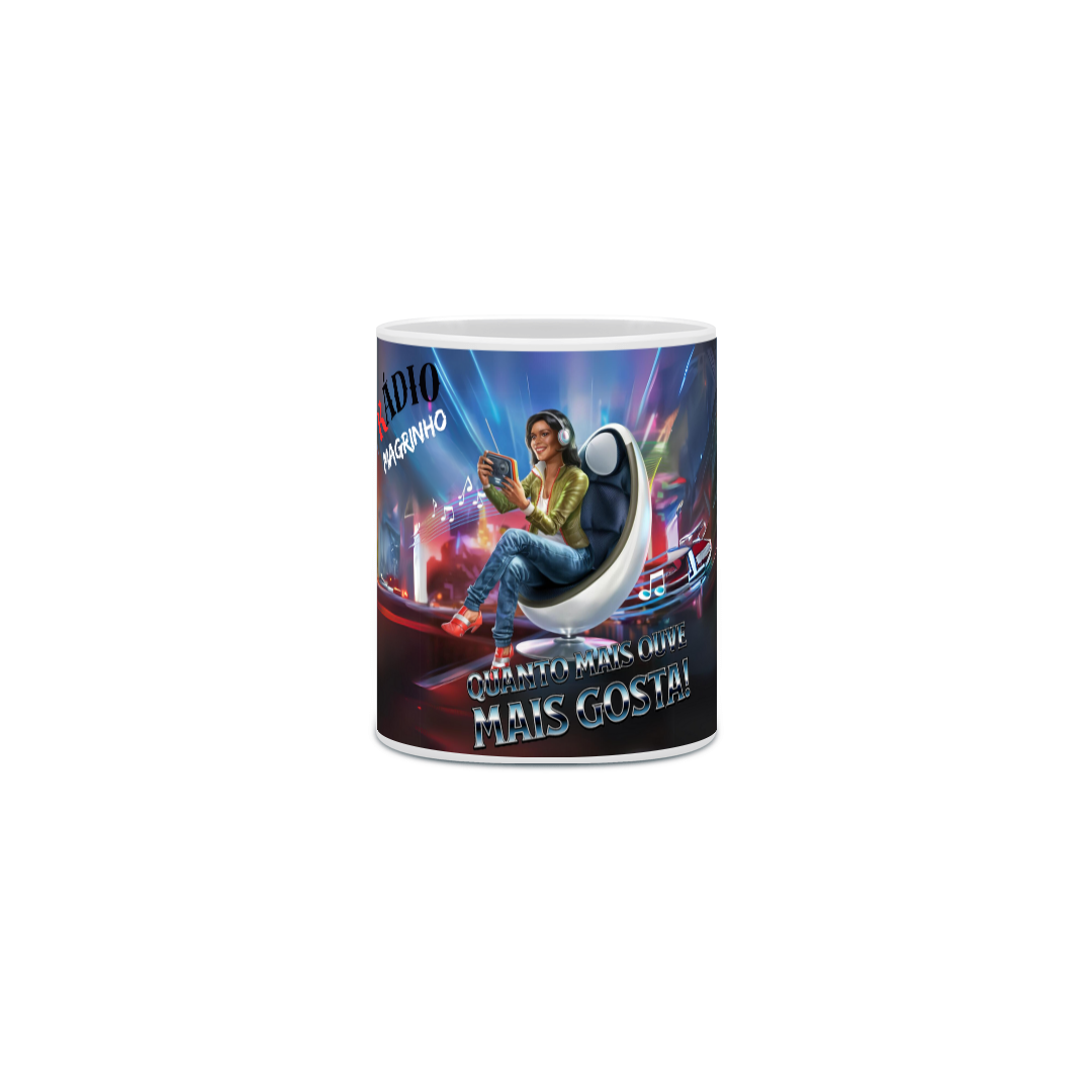 Caneca Rádio Magrinho Quanto Mais Ouve Mais Gosta