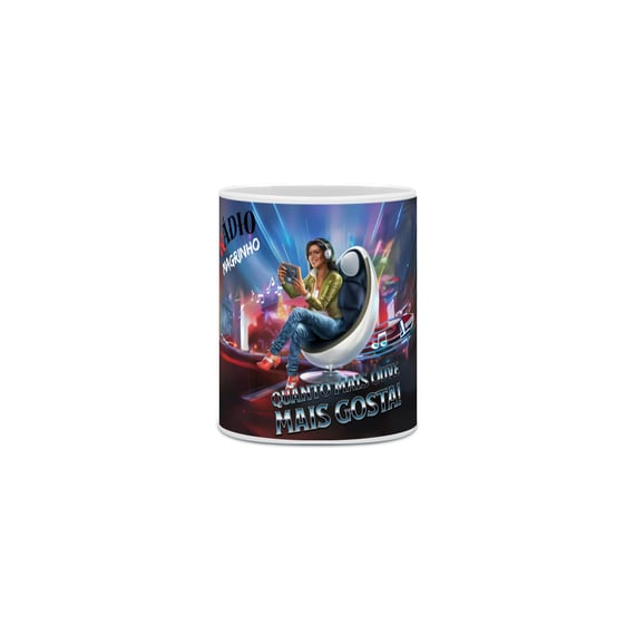 Caneca Rádio Magrinho Quanto Mais Ouve Mais Gosta