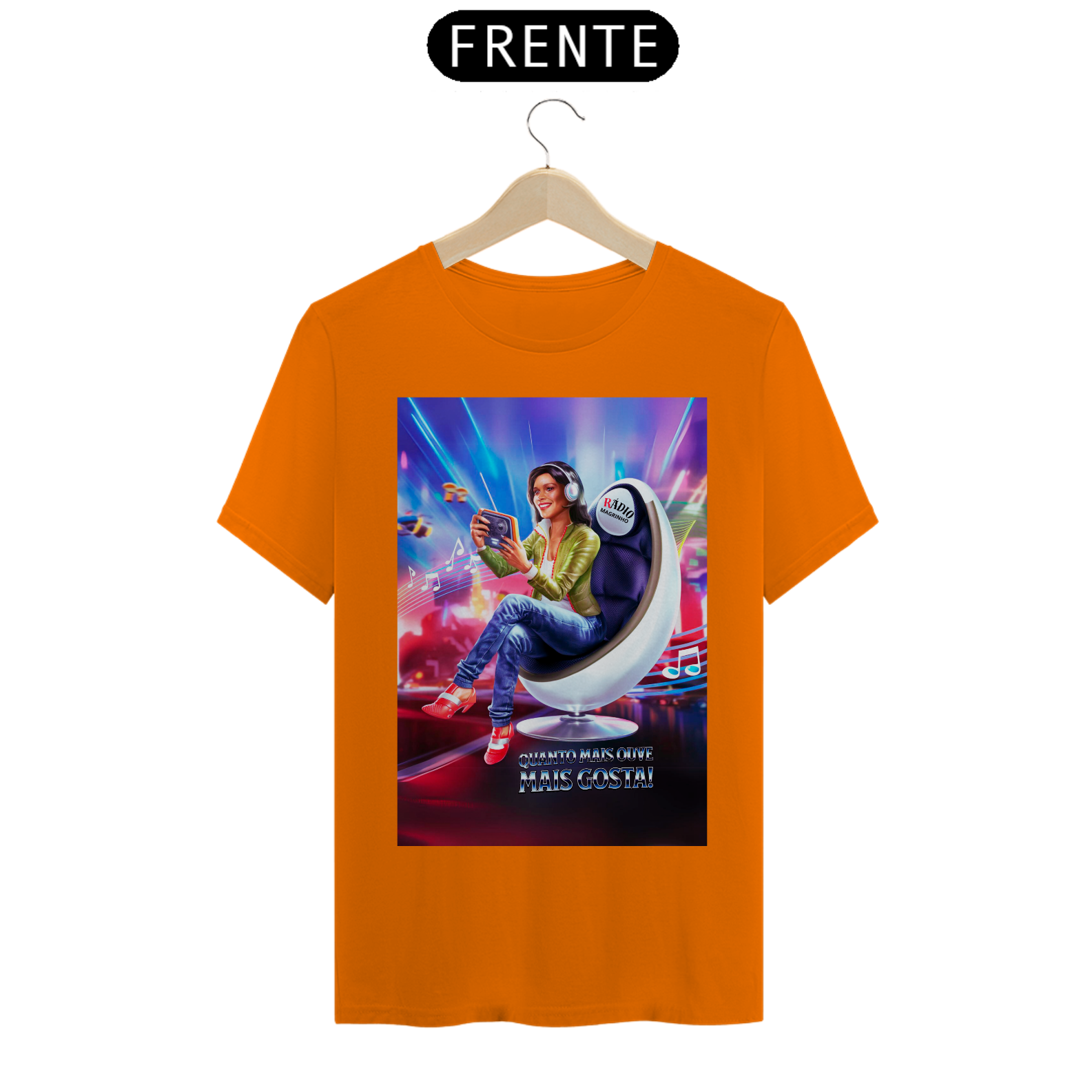 T-Shirt Quality Rádio Magrinho Quanto Mais Ouve Mais Gosta