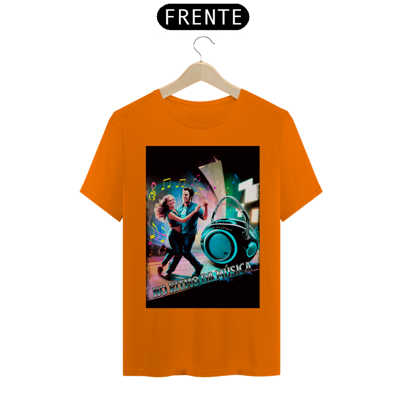 T-Shirt Quality Rádio Magrinho No Ritmo da Música