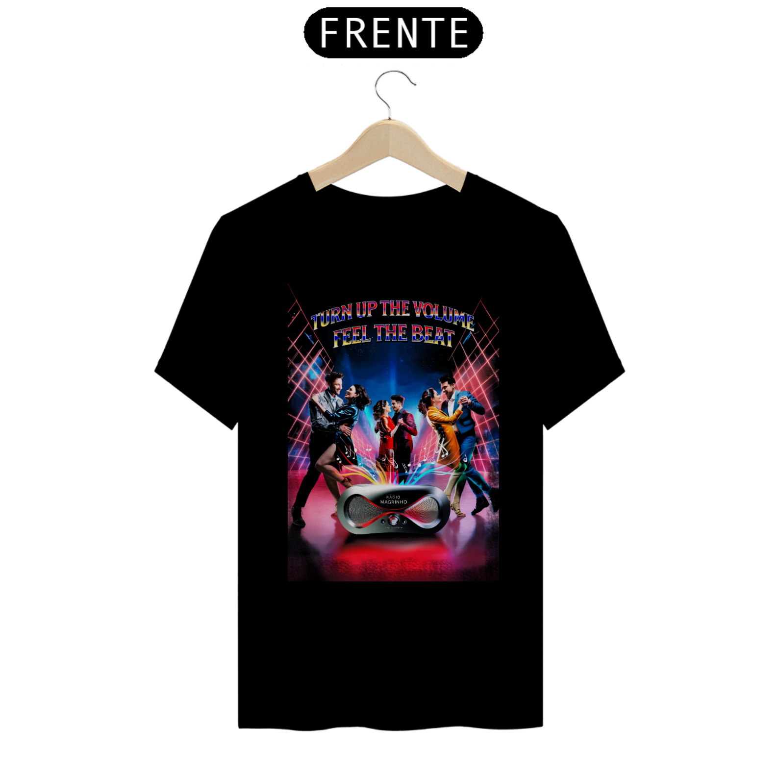 T-Shirt Quality Rádio Magrinho Aumente o Volume Sinta a Batida