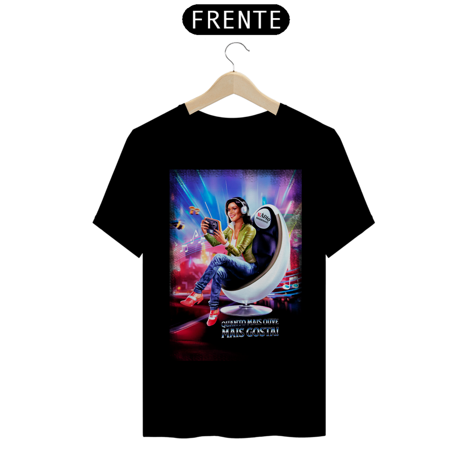 T-Shirt Quality Rádio Magrinho Quanto Mais Ouve Mais Gosta