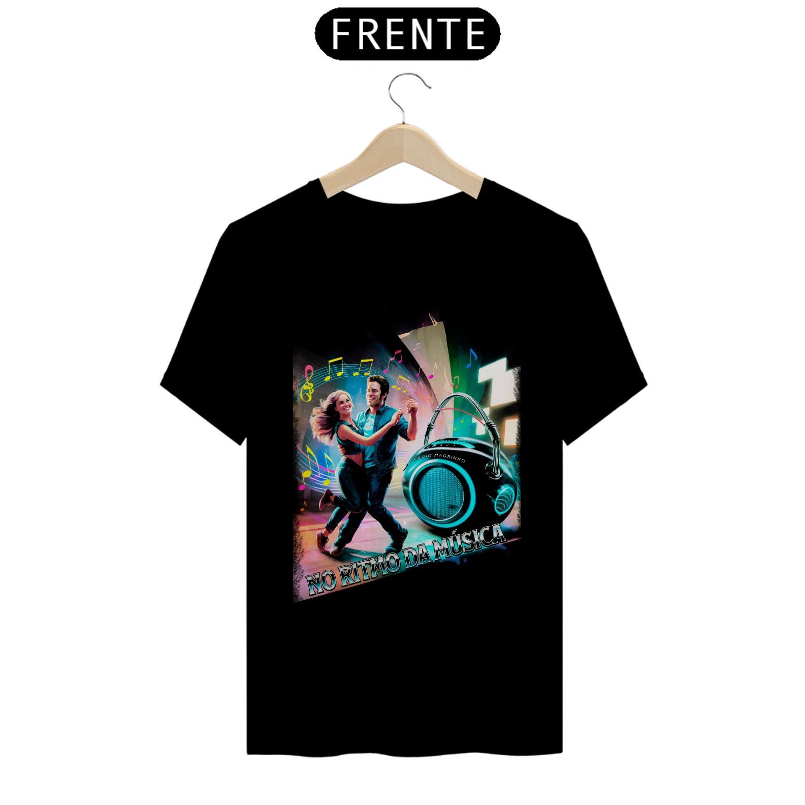 T-Shirt Quality Rádio Magrinho No Ritmo da Música