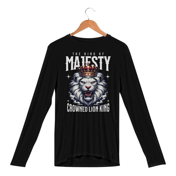 Camisa Manga Longa Sport Dry Uv Leao The King of Majesty