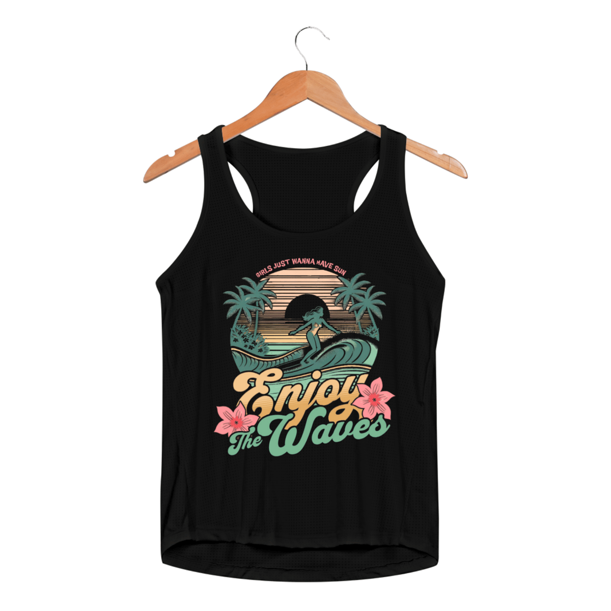 Nome do produto: Regata Fem Sportv Dry Uv Enjoy The Waves