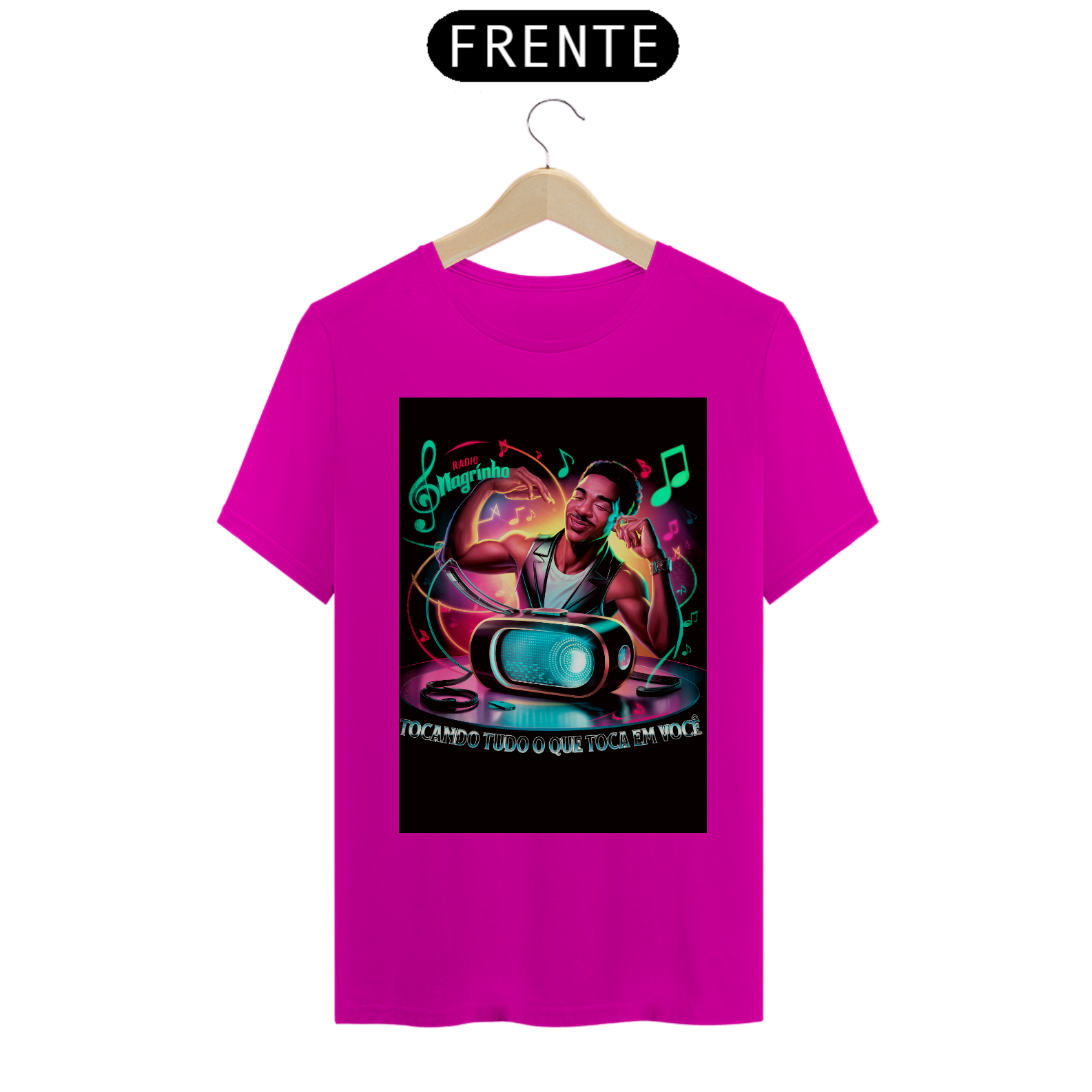 T-Shirt Quality Rádio Magrinho Tocando Tudo o Que Toca em Você