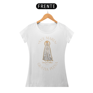Nome do produto Camiseta Feminina Pima - Mãezinha de Fátima (Ave Maria)