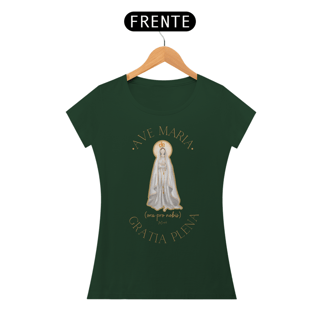 Nome do produto Camiseta Feminina Pima - Mãezinha de Fátima (Ave Maria)