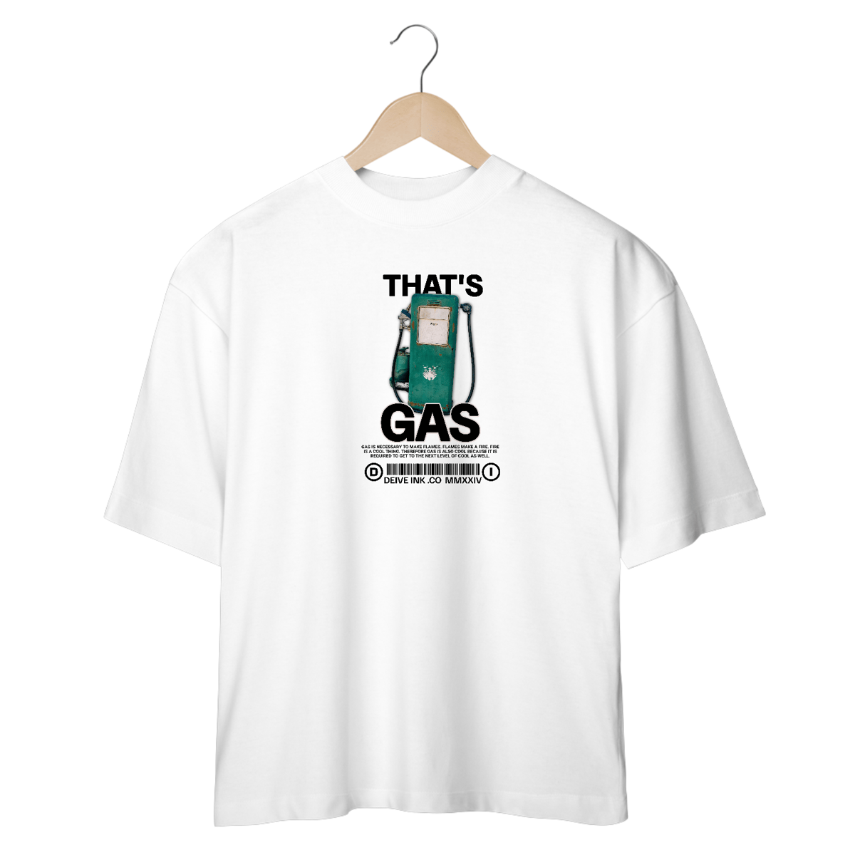 Nome do produto: Camiseta Oversized That Gas-Branca & Off White