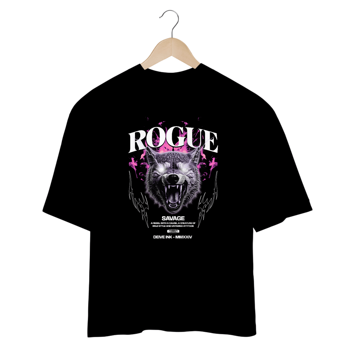 Nome do produto: Camiseta Oversized Wolf Rogue