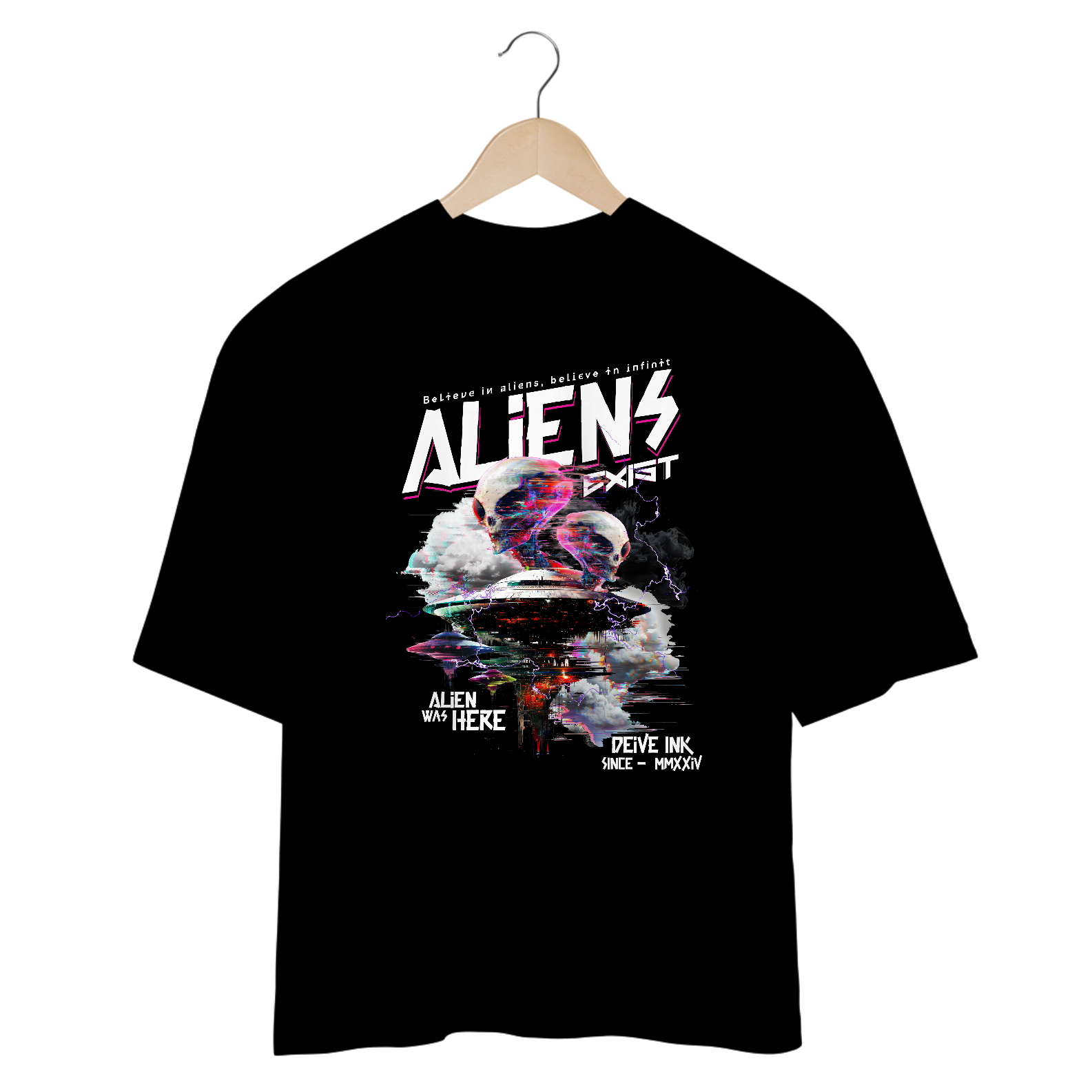 Camiseta Oversized Aliens Exist