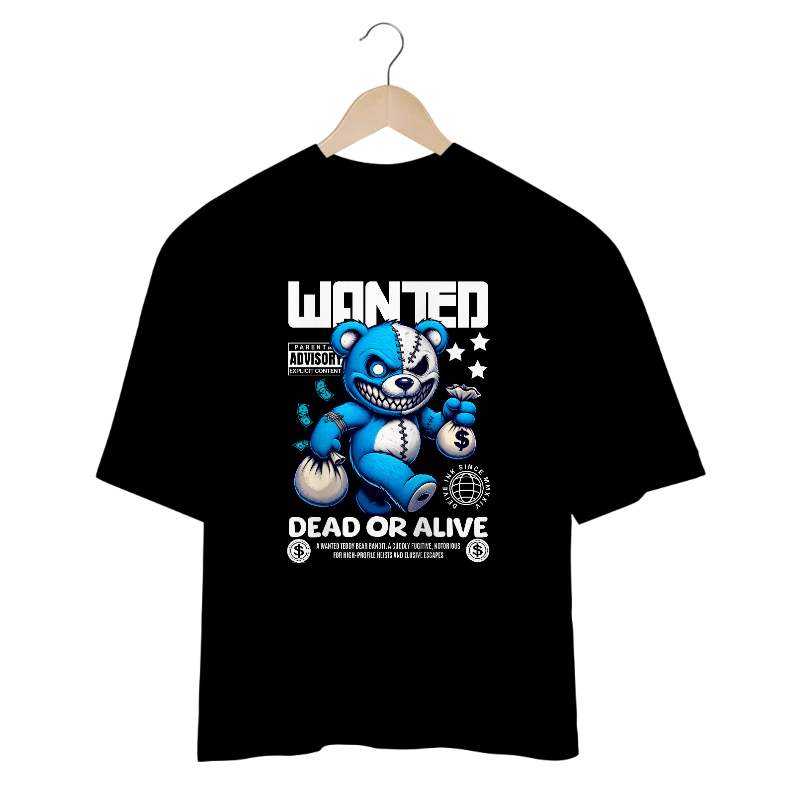 Camiseta Oversized Wanted dead or alive