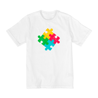 Nome do produto Camiseta Infantil (10 a 12) - Puzzle Desenhado