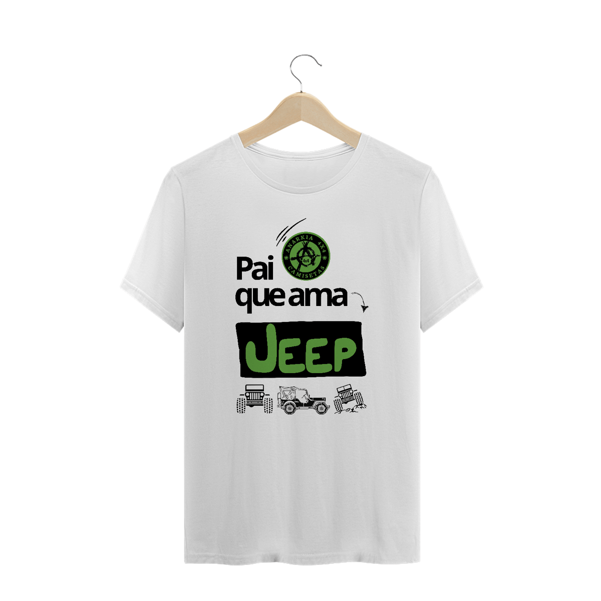 Nome do produto: Camiseta Plus Size - Pai ama Jeep